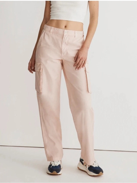 Madewell Pants - Madewell Women's Size 32 Pink Garment Dyed Low Slung Straight Cargo Pants